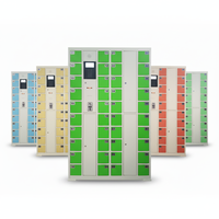 Kiosque de chargement de téléphone portable à verrouillage électronique 20/30/40/50 compartiments avec design durable et résistant à la rouille