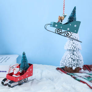 Meilleure vente Fer <span class=keywords><strong>Canne</strong></span> De Noël Ornement Père Noël Renne Traîneau <span class=keywords><strong>Voiture</strong></span> <span class=keywords><strong>Arbre</strong></span> De Noël Décoration Décorative Petit Bibelot - Product Image 2