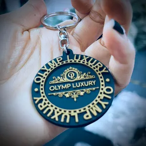 הזרקה סיטונאי קידום מכירות Keychain לוגו מותאם אישית רך Pvc מותג סיליקון Keyring גומי מחזיקי מפתחות