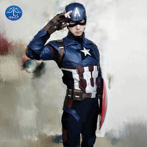 Costume de Captain America pour <span class=keywords><strong>adulte</strong></span>, costume de cosplay pour garçon, costume de fête, costume de Halloween, costume ajusté - Product Image 5