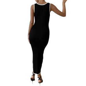 Nuovo <span class=keywords><strong>Abito</strong></span> Gilet da Donna Russo-Europeo-Americano, <span class=keywords><strong>Lungo</strong></span> <span class=keywords><strong>in</strong></span> <span class=keywords><strong>Maglia</strong></span>, Stile Sottoveste, con Colori a Contrasto e Design Monopetto, Versatile - Product Image 5