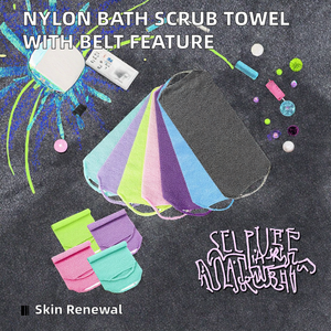 Toalla de baño de nailon estirable para el cuerpo, cinturón Exfoliante para la espalda con paño de ducha de plástico, esponja limpiadora corporal - Product Image 3