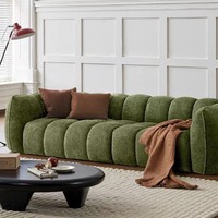 Modernes Boucle Cloud Sofa Modulares Ecksofa Teddy-Stoff Hochelastisches Schwammkissen Wohnzimmer Kombinationssofa