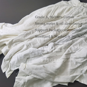 Paños de Limpieza 100% Algodón, Trapos de <span class=keywords><strong>Tela</strong></span> Reciclada de Camisetas Blancas, Trapos de Limpieza 100% Algodón para la Industria - Product Image 3