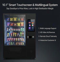 Distributeur automatique intelligent à écran tactile étroit pour snacks et boissons, personnalisable avec logo, SDK intégré, basé sur le cloud
