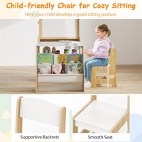 Table et chaise d'activités en bois pour enfants avec rouleau de papier – Chevalet d'art en bois pour enfants