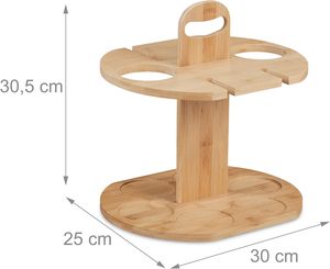 El botellero de bambú tiene capacidad para 2 botellas y 4 copas altas para los <span class=keywords><strong>regalos</strong></span> de los <span class=keywords><strong>amantes</strong></span> <span class=keywords><strong>del</strong></span> <span class=keywords><strong>vino</strong></span> para cenas de Bar de mesa - Product Image 2