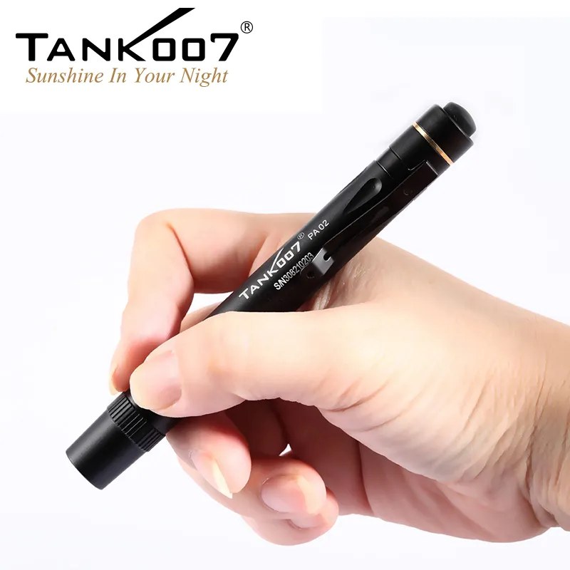 Tank007 PA02 알루미늄 합금 led 펜 토치 라이트 토치 IPX-8 방수 90 루멘 의료 펜 토치 의사