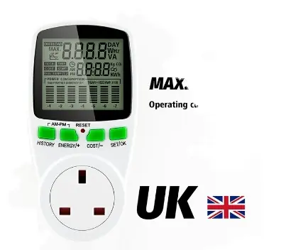 Power Meter Digitale Wattmeter Uk Energiemeter Watt Monitor Elektriciteit Kosten Diagram Meten Socket Analyzer