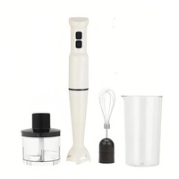 Mixeur Plongeant 4-en-1 2 Vitesses 400W pour Smoothies, Broyeur à Bouton Poussoir, Facile à Nettoyer, Ensemble Mixeur Plongeant Manuel