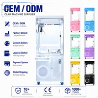 Machine à griffes minimaliste blanc pur, armoire métallique unie sans autocollant, logo personnalisable, machine d'arcade de luxe pour mariages et événements