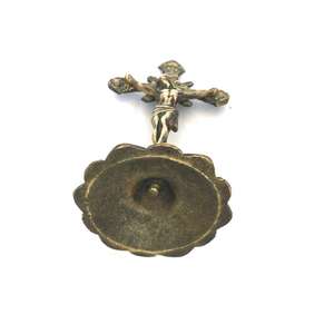 Crucifijo de Latón Macizo Vintage, Cruz de Altar de Iglesia Independiente, Regalo de Navidad, Material Metálico - Product Image 4