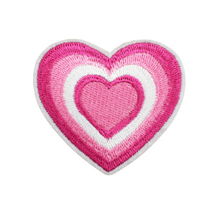 Nuevo lindo diseño de lazo rosa parches bordados Transferencia de Calor hierro estrella flor corazón bordado sombrero parches brillo para fines - Product Image 4