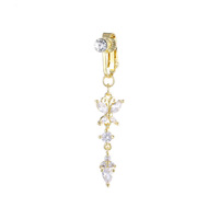 Nouveau CZ Zircon Papillon Faux Ventre Piercing Non Piercing Nombril Anneau Papillon Clip Sur Nombril Ombilical Faux Piercing
