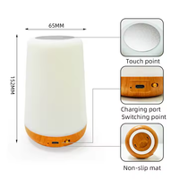 Lámpara de mesita de noche táctil LED RGB que cambia de 13 colores, lámpara de mesita de noche portátil recargable por USB regulable, lámpara de mesita de noche para dormitorio