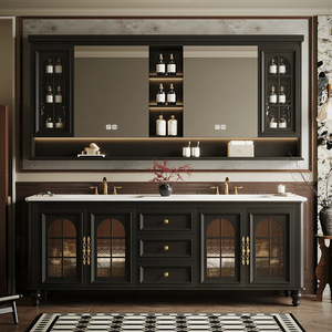 Mobile <span class=keywords><strong>Bagno</strong></span> Moderno Sospeso <span class=keywords><strong>con</strong></span> <span class=keywords><strong>Specchio</strong></span> LED, Set Mobile <span class=keywords><strong>Bagno</strong></span> Flottante <span class=keywords><strong>con</strong></span> Lavabo per Hotel - Product Image 2