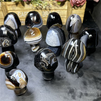Vente en gros de champignons en cristal naturel champignons en onyx noir de haute qualité pour la décoration de guérison