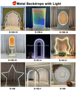 LEDA Modern <b>Metal</b> Water Effect Wedding Welcome <b>Sign</b> Illuminated Waterfall Backdrop Floral Accents for Reception Entrance Decor - Product Image 5