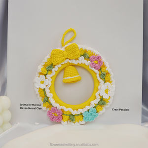 Accesorios colgantes decorativos <span class=keywords><strong>de</strong></span> punto Crochet Lily Valley, espejo retrovisor <span class=keywords><strong>para</strong></span> coche, flores decorativas, plantas, Halloween, Día del Padre - Product Image 4