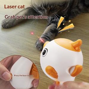 Mainan Dispenser Camilan Kucing Interaktif dengan Laser Pointer dan Pelontar Makanan, Mainan <span class=keywords><strong>Puzzle</strong></span> untuk Latihan Kucing - Product Image 5