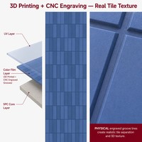 Lámina de Mármol SPC Rígida para Impresión 3D, Resistente al Fuego B1, para Renovación de Edificios Comerciales, Mejor que la Alternativa de PVC, FR EU