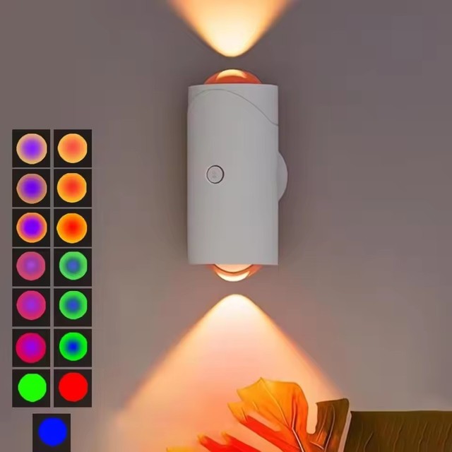 Rechargeable Motion Sensor LED RGB Gradient Wall Lamp Ambient Night Light Outdoor Use Modern Decorative Design 2-Year Warranty