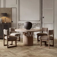 Ensemble de table à manger de style américain de luxe pour hôtel, design 2026, meubles d'intérieur, tables à manger en bois massif