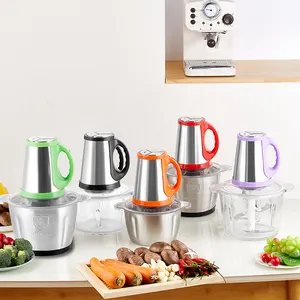 Beste kleine elektrische Glass chale 2 in 1 Küchen helfer 2l 3l Cutter Gemüse Eier schläger Slicer Maschine Fleisch hacker für Lebensmittel