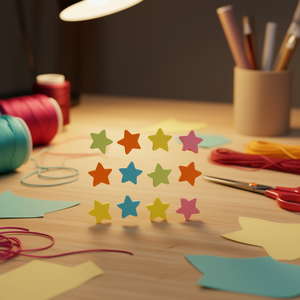 Accessorio in legno a forma di stella Ilan 12mm 12 pezzi per lavori artigianali - Product Image 2