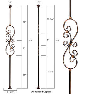 درج منحني حلزوني حديث مخصص من الحديد المطاوع درابزين من الفولاذ المقاوم للصدأ لدرابزين السلالم - Product Image 3