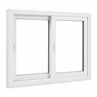 Fenêtre coulissante moderne en PVC blanc à 2 rails, en verre, pour bâtiments résidentiels et logements abordables – Fournisseur d'usine