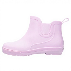 Wholesale Women's Lightweight PVC Chelsea Ankle Boots Anti-Slippery Waterproof Recyclable Rubber <b>Insole</b> for Rain Summer Winter - Product Image 4
