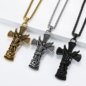 Archangel St. Michael <b>Cross</b> Pendant Stainless Steel Necklace Unisex Gift Jewelry - Product Image 2