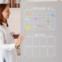 Pizarra Magnética Transparente de Acrílico con Impresión UV para Notas, Mensajes, Calendario y Exhibición