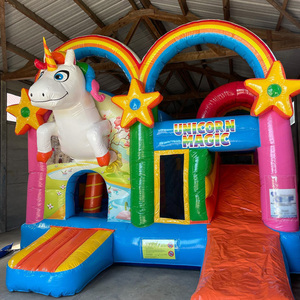 Château gonflable licorne arc-en-ciel en PVC pour l'extérieur, grand château gonflable commercial pour enfants, châteaux gonflables pour fêtes - Product Image 4