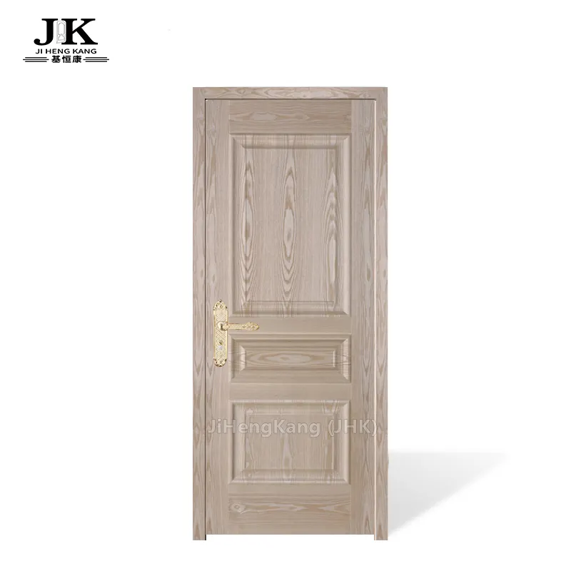 Porte en bois de placage de palissandre JHK-M03 avec surface de texture n-frêne Porte moulée en placage de panneau surélevé non finie, gaufrée