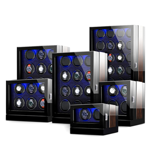Enrollador <span class=keywords><strong>de</strong></span> reloj automático <span class=keywords><strong>de</strong></span> dos <span class=keywords><strong>relojes</strong></span> <span class=keywords><strong>de</strong></span> lujo, luz LED, pantalla táctil, <span class=keywords><strong>caja</strong></span> <span class=keywords><strong>de</strong></span> madera <span class=keywords><strong>de</strong></span> cuero PU <span class=keywords><strong>de</strong></span> gamuza, <span class=keywords><strong>caja</strong></span> <span class=keywords><strong>de</strong></span> reloj segura y elegante - Product Image 1