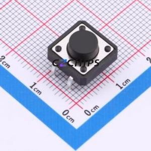 TS015-CBW1FH6.0 Tactile Switch Through hole-4P,12x12mm Switch Single Pole Single Throw Round Button 2.5N Through Hole - Product Image 1
