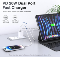 Bloque de cargador USB C, adaptador multipuerto de carga rápida PD 20W, Puerto USB de 2. 2 y QC 3,0 para I Phone 16/15/14/13/12/11/X/8
