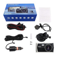 Enregistreur DVR de voiture à écran tactile de 4 pouces avec Vision nocturne 1080P caméra de voiture Dash Cam avant et arrière à double objectif boîte noire de voiture