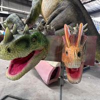 Tête de dinosaure simulée animatronique en métal pour centre commercial décoration de parc sportif d'aéroport public pour parc