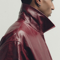 Nouvelle veste en cuir PU pour homme, style motard vintage, motif uni, coupe oversize, zippée, courte