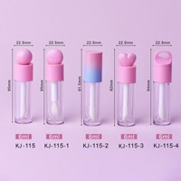 Coeur Forme Ronde Couvercle 6ML Bouteille Transparente Brillant À Lèvres Conteneur Rechargeable Vide Rouge À Lèvres Tube Lip Glaze Bouteille