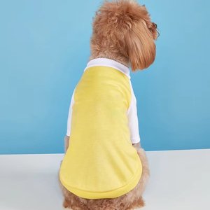 Ropa para perros Trendy Classic Purple Color-Blocked Raglan Primavera Verano Ligero Transpirable Gato <span class=keywords><strong>Chihuahua</strong></span> Camiseta <span class=keywords><strong>de</strong></span> dos patas - Product Image 3
