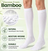 Chaussettes de compression en viscose de bambou 15-20 mmHg à soutien gradué, sans couture, avec soutien de la voûte plantaire, pour infirmières, voyages, course à pied et bureau