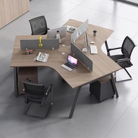 Poste de travail modulaire créatif de forme irrégulière pour 3-5/6 personnes, en PVC, finition sans peinture, bureau moderne et simple, HT Chine
