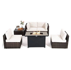 Meilleure vente au Vietnam : Ensemble de canapé d'extérieur en rotin tressé d'angle, avec coussins imperméables, pour salon, hôtel, parc et jardin, mobilier de salle à manger - Product Image 1