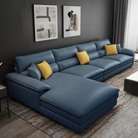 Canapé modulaire en cuir véritable, style nordique simple et moderne, en forme de L, avec chaise longue d'angle, garantie 5 ans pour petit appartement