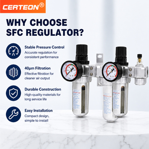 Filtre Regulateur Lubrificateur SFC 2 <span class=keywords><strong>SFR</strong></span> SL Vidange Manuelle PT1 4 PT3 8 PT1 2 Systeme Air Industriel Unite Traitement Air - Product Image 4