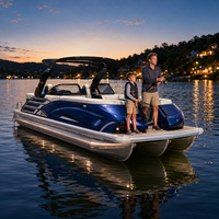 Bateau ponton de luxe en aluminium de 22 pieds, 12 passagers, arche électrique, certifié CE, alimenté par batterie, pour la pêche